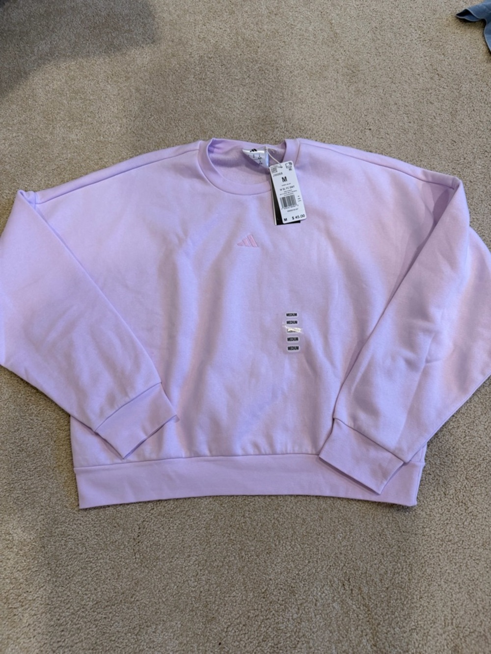 adidas Lavender Crew Sweatshirt with Subtle Logo